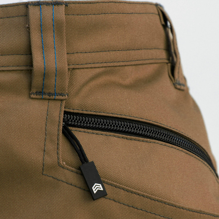 MAGNETIC Pantalon bicolore polycoton multipoches marron gris