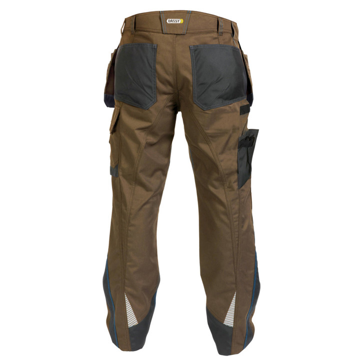 MAGNETIC Pantalon bicolore polycoton multipoches marron gris