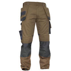 MAGNETIC Pantalon bicolore polycoton multipoches marron gris