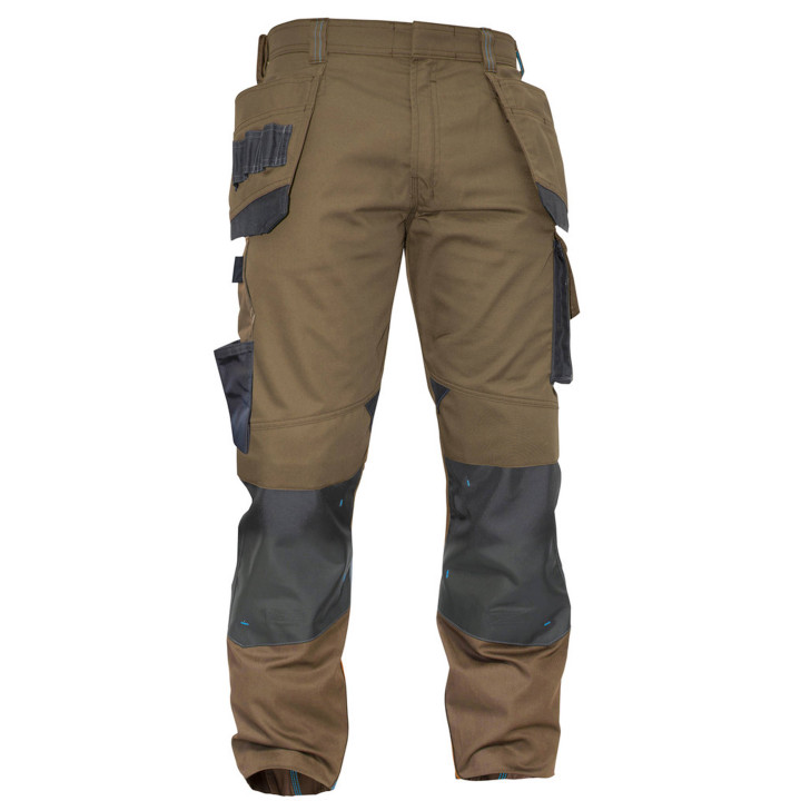 MAGNETIC Pantalon bicolore polycoton multipoches marron gris