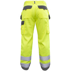 GLASGOW Pantalon de travail haute visibilité poches genoux jaune gris