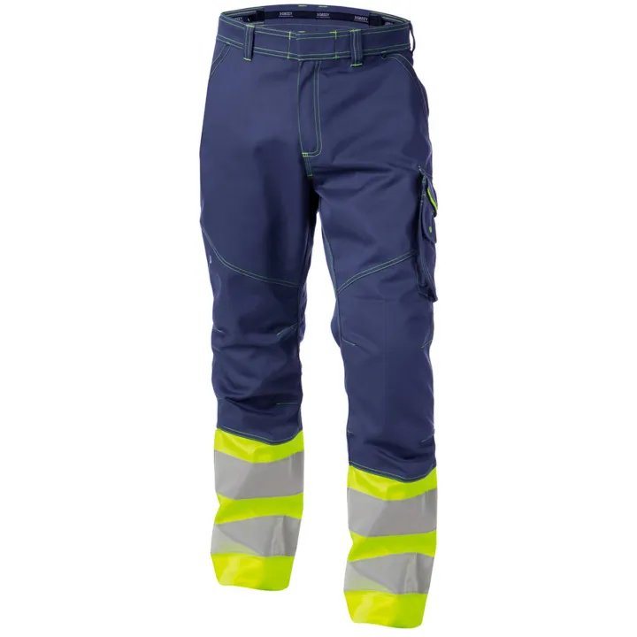 PHOENIX Pantalon de travail haute visibilit&eacute; multipoches marine jaune