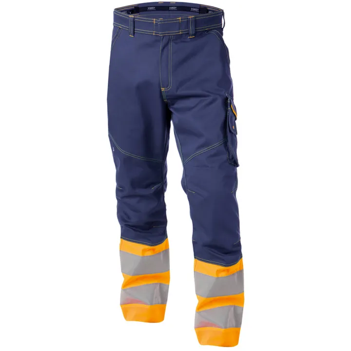 PHOENIX Pantalon de travail haute visibilit&eacute; multipoches marine orange