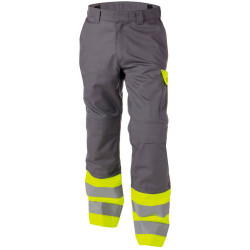 LENOX Pantalon de travail haute visibilité multirisques gris jaune