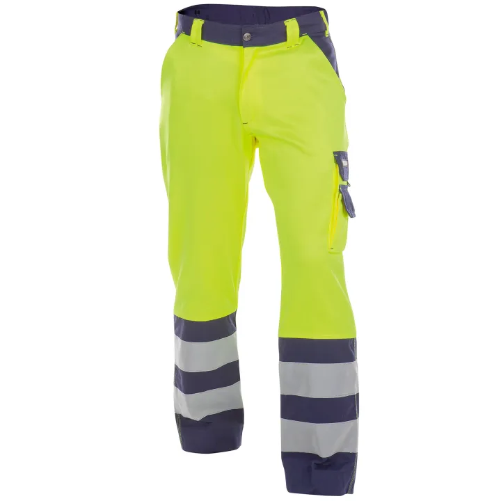 LANCASTER Pantalon de travail haute visibilit&eacute; multipoche jaune marine