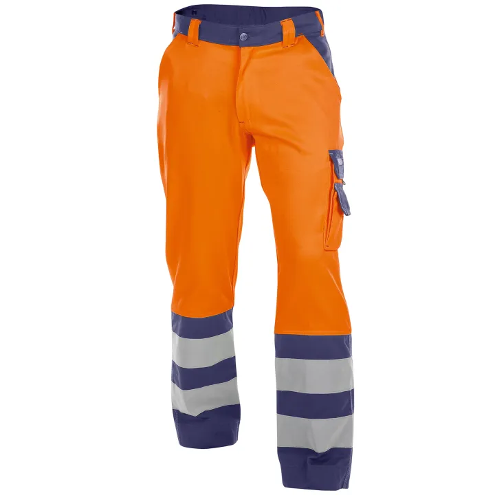 LANCASTER Pantalon de travail haute visibilit&eacute; multipoche orange marine