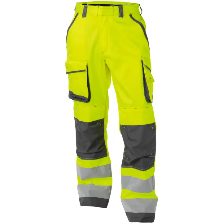CHICAGO Pantalon de travail haute visibilit&eacute; multipoche jaune gris