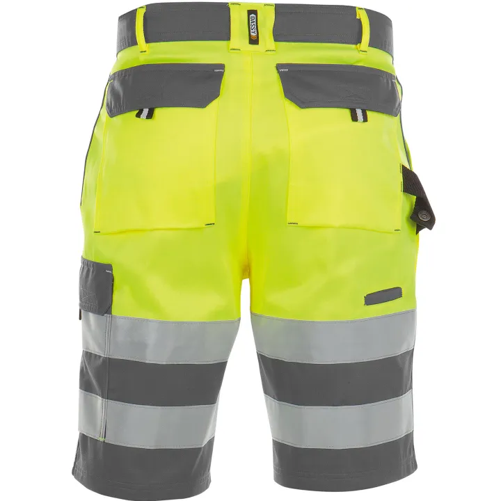 VENNA Short de travail haute visibilit&eacute; polycoton jaune gris