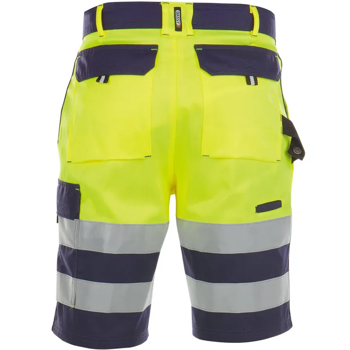 VENNA Short de travail haute visibilit&eacute; polycoton jaune marine