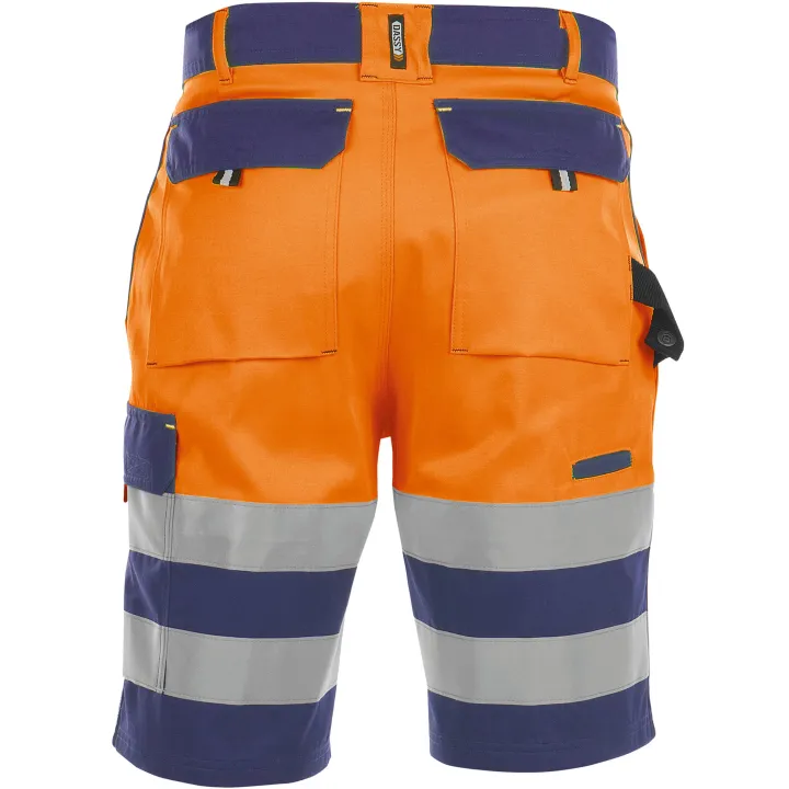 VENNA Short de travail haute visibilit&eacute; polycoton orange marine