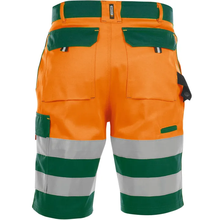 VENNA Short de travail haute visibilit&eacute; polycoton orange vert