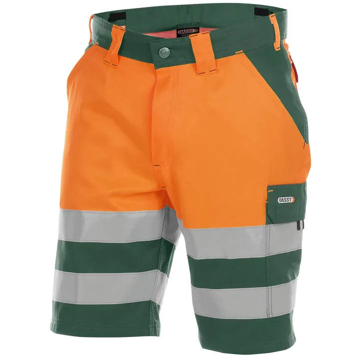 VENNA Short de travail haute visibilit&eacute; polycoton orange vert