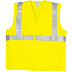 YARD Gilet de travail polyester avec bandes rétro réfléchissantes jaune