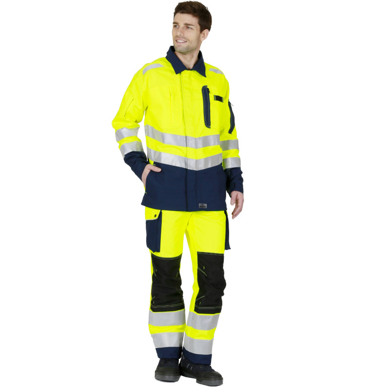 ROADY Veste de travail haute visibilité polycoton jaune marine ROADY Veste de travail haute visibilité polycoton jaune marine