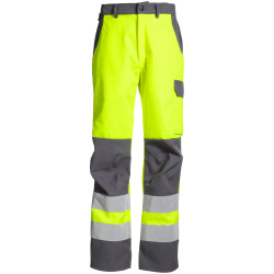 FLUOPRO Pantalon de travail homme haute visibilté ceinture élastiquée