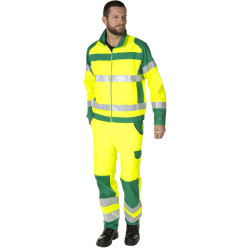 FLUOPRO Pantalon de travail homme haute visibilté ceinture élastiquée