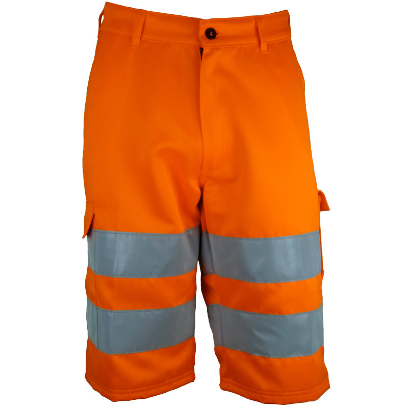 VISION 2 Bermuda de travail haute visibilité polycoton orange