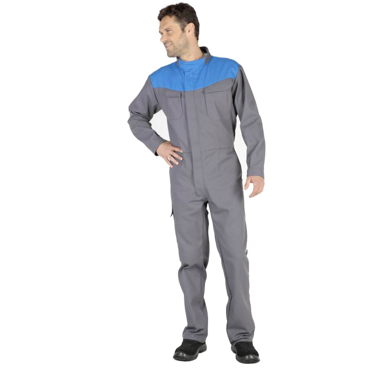 PRO UP Combinaison de travail homme sans m&eacute;tal gris bleu