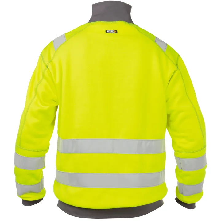 DENVER Sweat shirt de travail haute visibilit&eacute; polycoton jaune gris