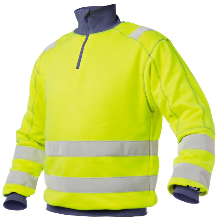 DENVER Sweat shirt de travail haute visibilit&eacute; polycoton jaune marine