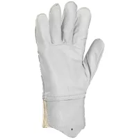 Gants De Travail En Cuir De Vachette Blanc - Taille 11 (XXL) - Poignet Élastique - Pour Mécanique, Jardinage, BTP