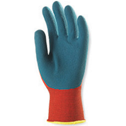 Gants latex travaux précis nylon rouge