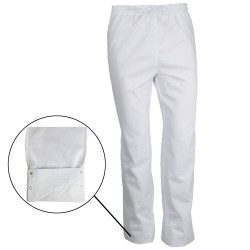 Habimat - Pantalon de cuisine  Couleur Blanc taille, Réglable élastique