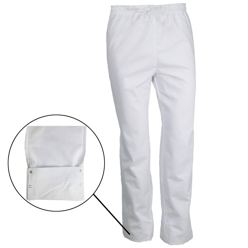 Pantalon de cuisine taille élastique GRAHAM Blanc