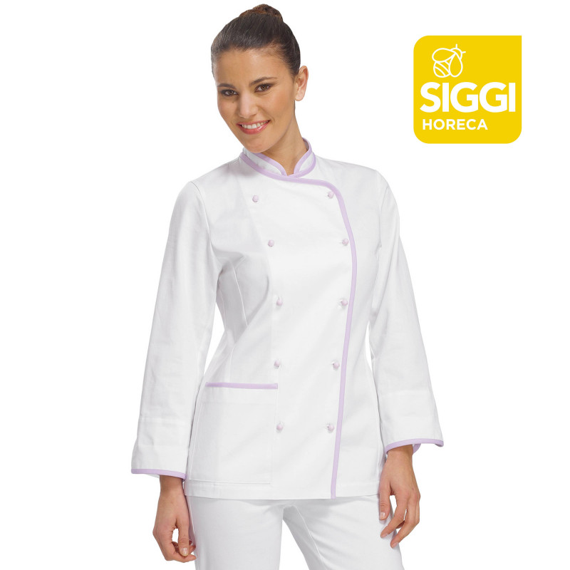 KIKO Veste de cuisine femme manches longues 100% coton