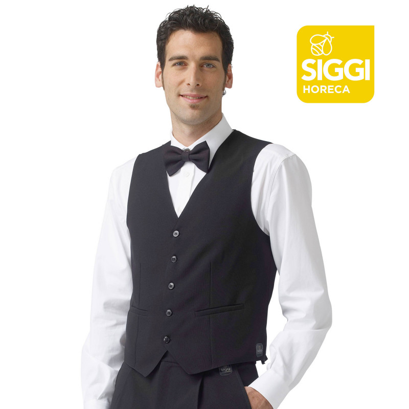STEFANO Gilet de serveur polyester noir