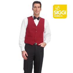 STEFANO Gilet de serveur polyester bordeaux