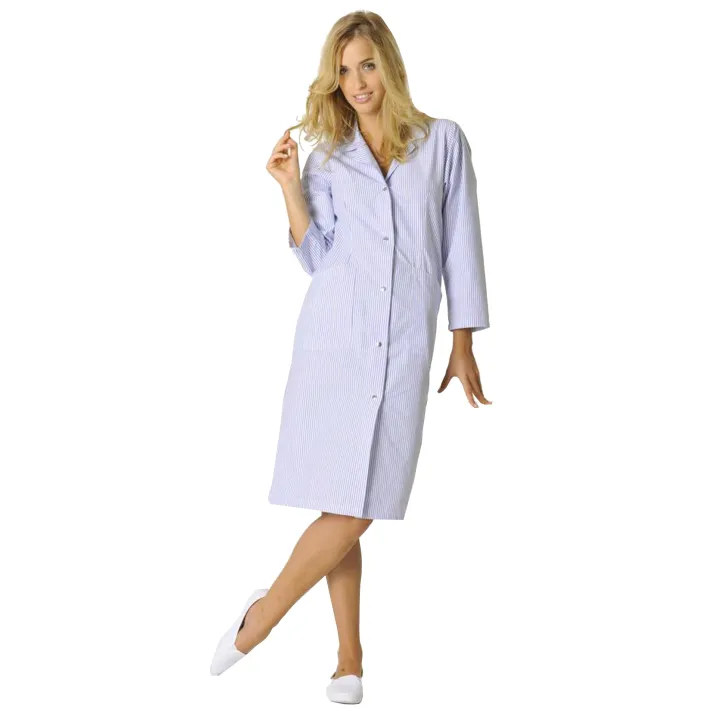 SANDRA Blouse de travail femme manches longues ray&eacute; ciel