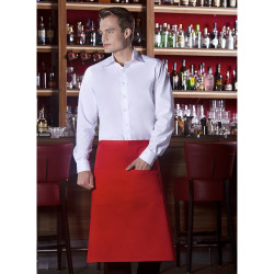 BASIK POCHE tablier de bistro polycoton rouge