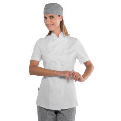 LADY CHEF Veste de chef de cuisine femme manches courtes