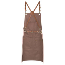 URBAN X-STYLE 2 en 1 Tablier bavette en coton rose/marron