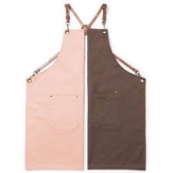 URBAN X-STYLE 2 en 1 Tablier bavette en coton rose/marron