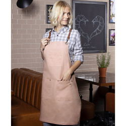 URBAN X-STYLE 2 en 1 Tablier bavette en coton rose/marron