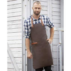 CRAFTSMAN Tablier bavette en cuir chocolat