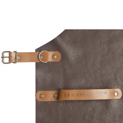 CRAFTSMAN Tablier bavette en cuir chocolat