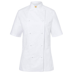 PAULINE Veste de cuisine femme manches courtes coton blanc