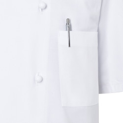 LENNERT Veste de cuisine homme manches longues 100% coton blanc