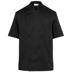 LENNERT Veste de cuisine homme manches longues 100% coton noir