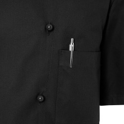 LENNERT Veste de cuisine homme manches longues 100% coton noir