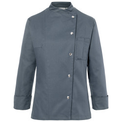 LARISSA Veste de cuisine femme manches longues anthracite