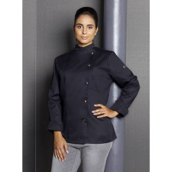 LARISSA Veste de cuisine femme manches longues noir