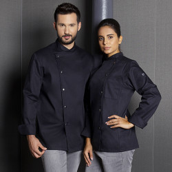 LARISSA Veste de cuisine femme manches longues noir