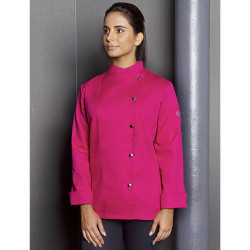 LARISSA Veste de cuisine femme manches longues rose