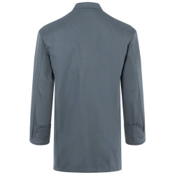 LARS Veste de cuisine homme manches longues en polycoton anthracite