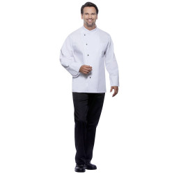 LARS Veste de cuisine homme manches longues en polycoton