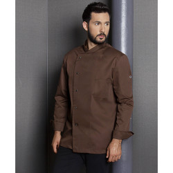 LARS Veste de cuisine homme manches longues en polycoton